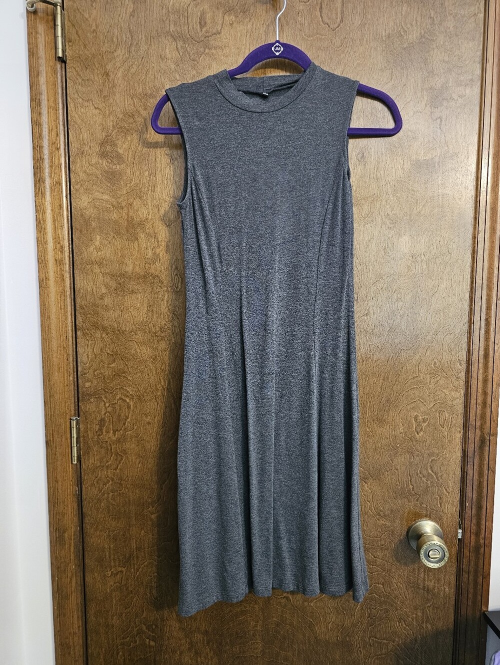 Uniqlo Charcoal Sleeveless Knit Midi Dress